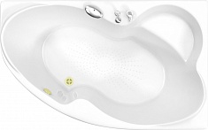 BellSan Акриловая ванна Индиго 160x100 L с гидромассажем белая/золото